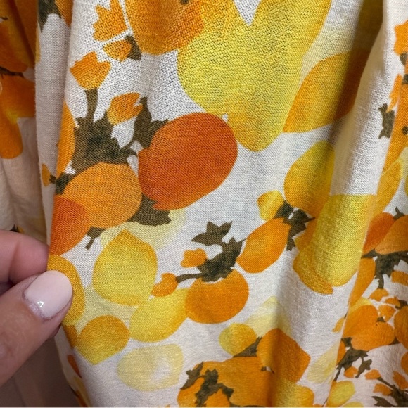 Artelier Nicole Miller | Linen Boho Orange & Lemon Tunic | Sz S - Picture 6 of 10